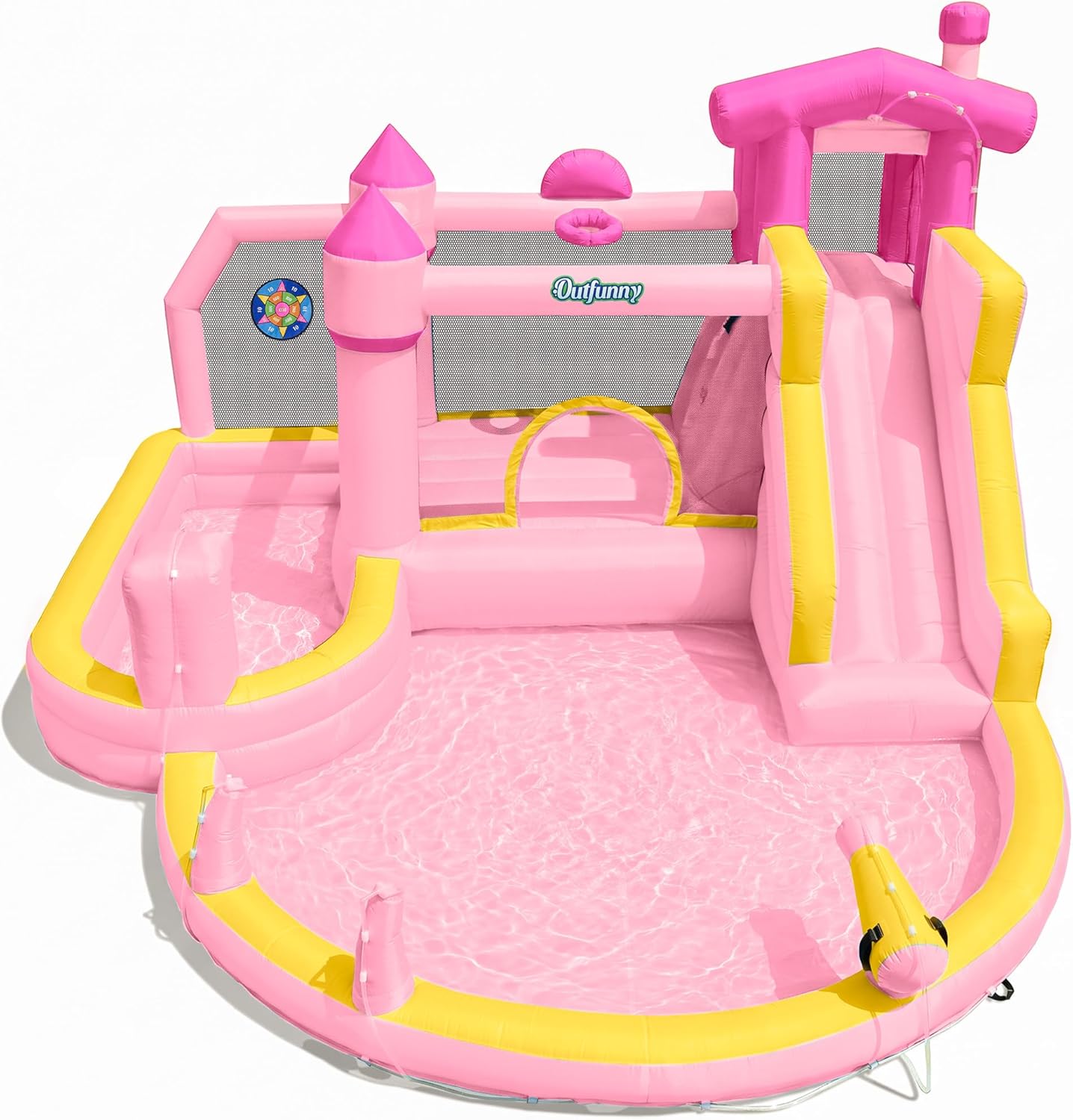 Kids Outdoor Water Slide - Toboggan aquatique gonflable rose pour enfants