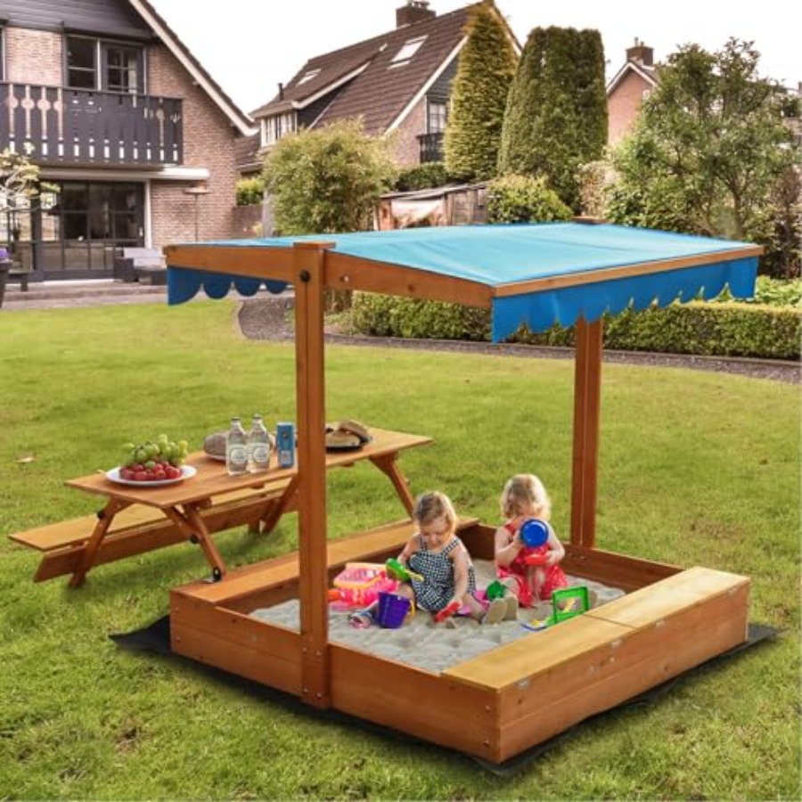 Kids Outdoor Sandbox - Bac à sable en bois pour