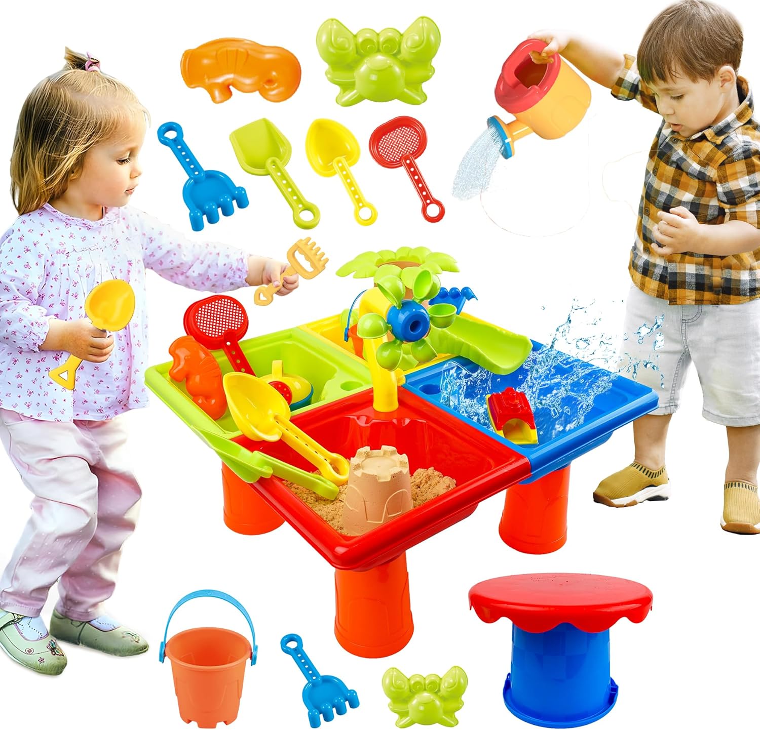 Kids Outdoor Activity Toys - Table d'eau d'été 4 en 1