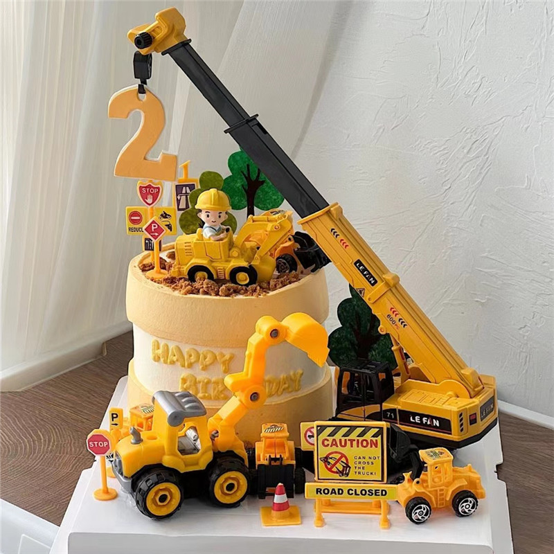 Kids Outdoor Digger - EbCrane Tractor Cake Topper, Construction Engineering
