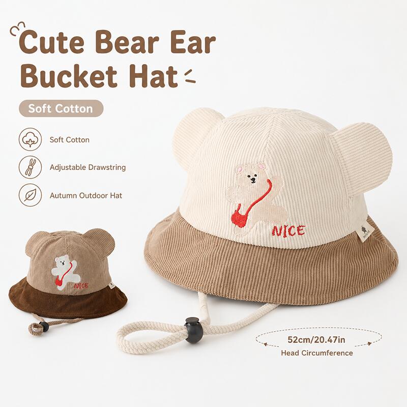 Kids Outdoor Hat - Chapeau Bob Enfant Oreilles d'Ours en