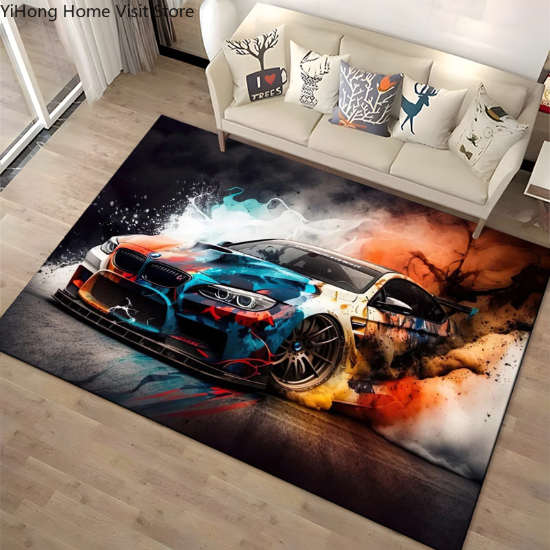 Kids Outdoor Chair And Table - Tapis de sol antidérapant Racing Car