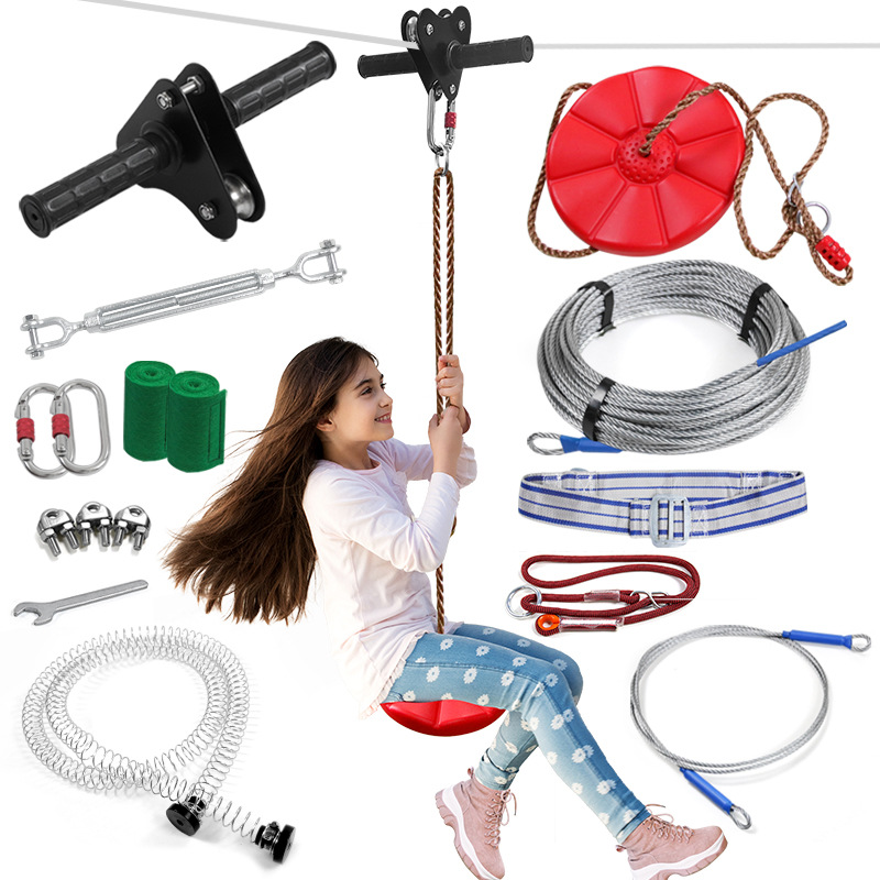 Kids Outdoor Zipline - Kit de tyrolienne DIY d'extérieur avec