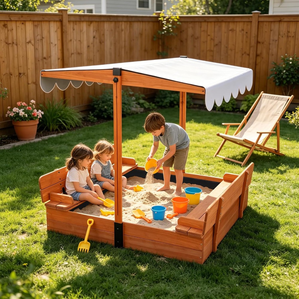 Bac à sable en bois pour enfan - Kids Outdoor Sandbox avis et prix