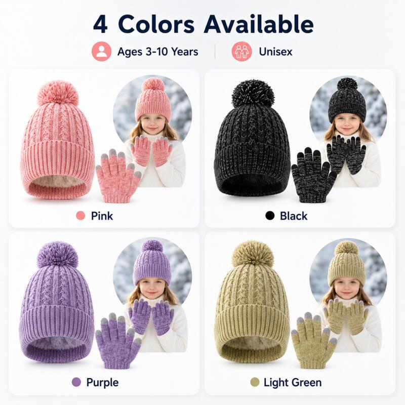 Ensemble bonnet tricoté et gan - Kids Outdoor Gloves avis et prix