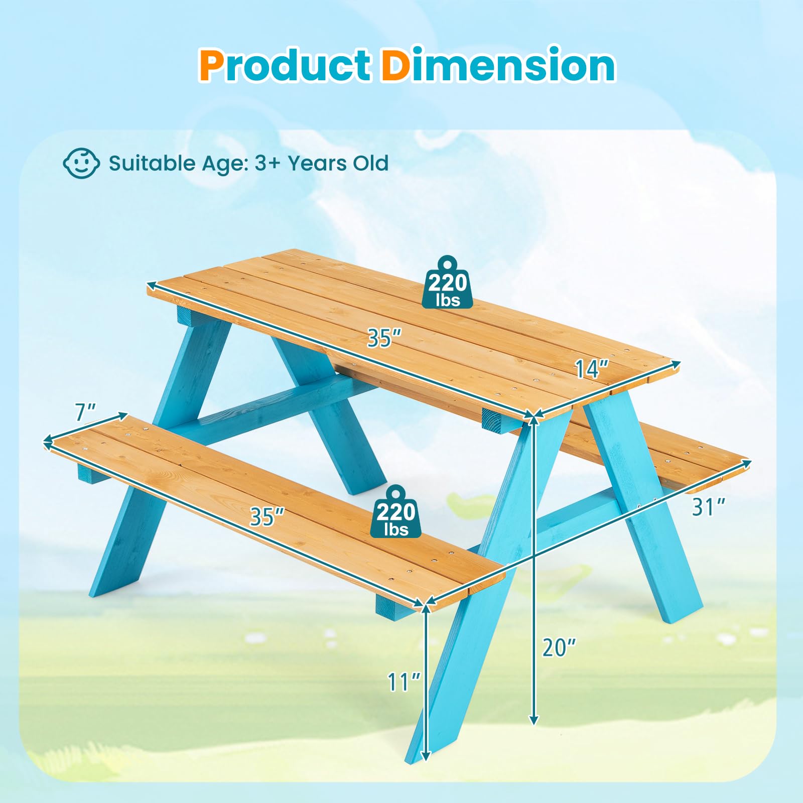 Table et banc de pique-nique e - Kids Outdoor Chair And Table avis et prix