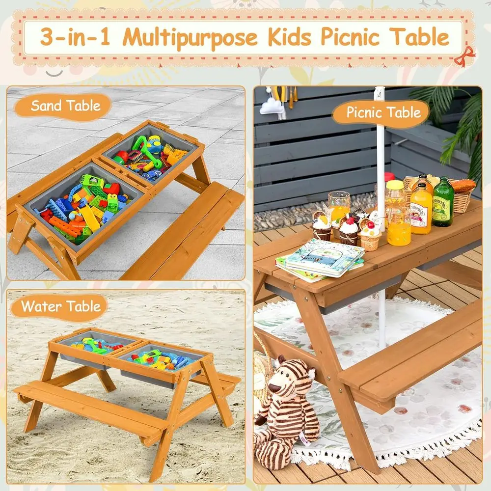 Table de pique-nique 4-en-1 en - Kids Outdoor Sandbox avis et prix