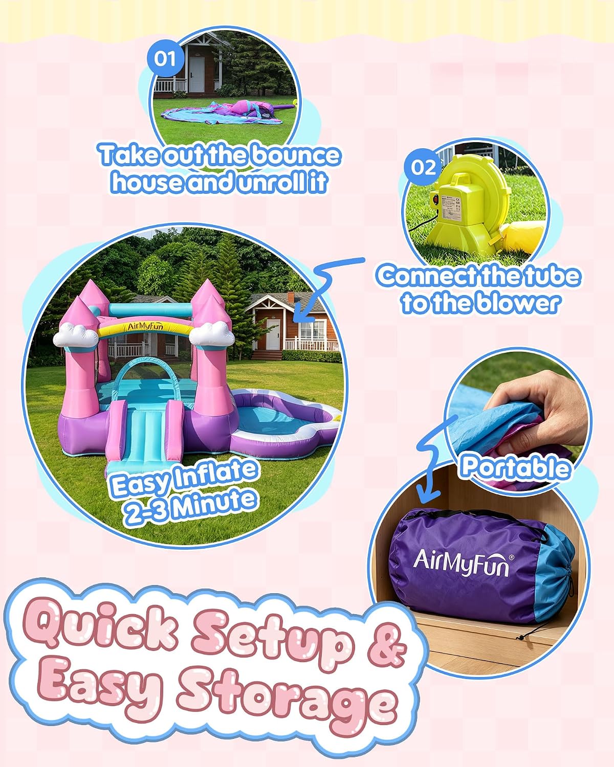 Château gonflable rose pour en - Kids Outdoor Ball avis et prix