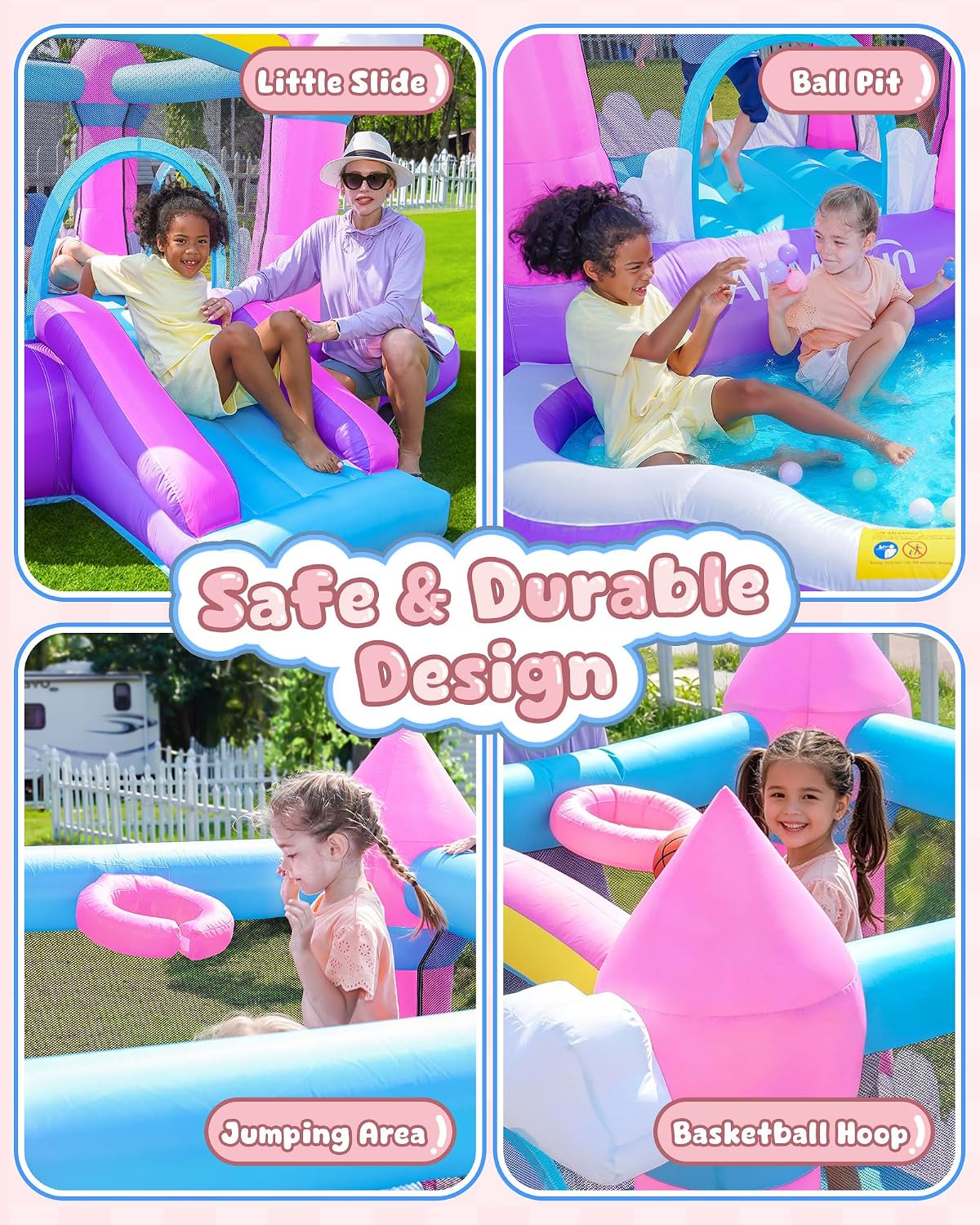 Château gonflable rose pour en - Kids Outdoor Ball avis et prix