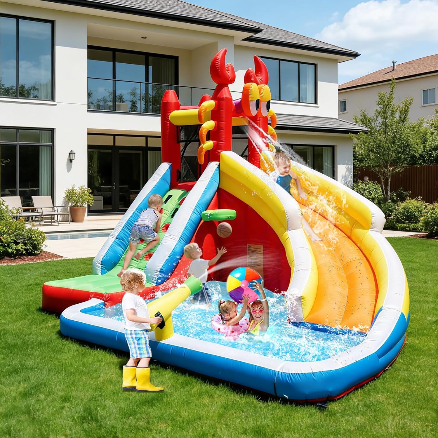 Grande structure gonflable ave - Kids Outdoor Water Slide avis et prix