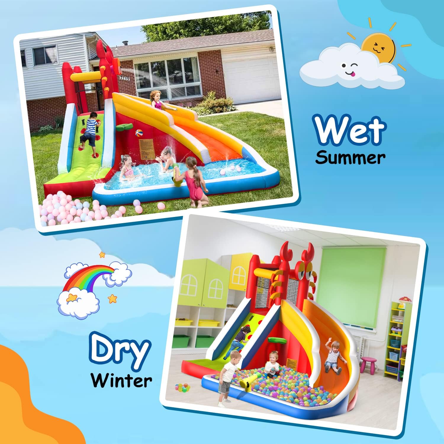 Grande structure gonflable ave - Kids Outdoor Water Slide avis et prix