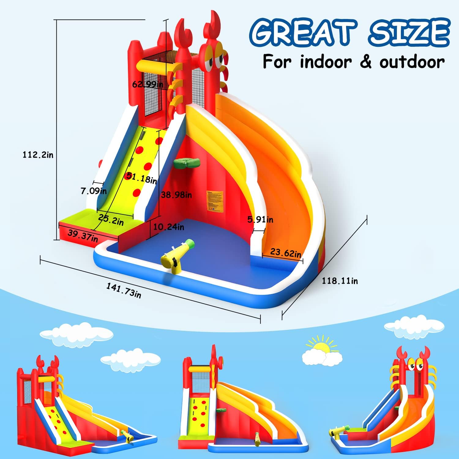 Grande structure gonflable ave - Kids Outdoor Water Slide avis et prix
