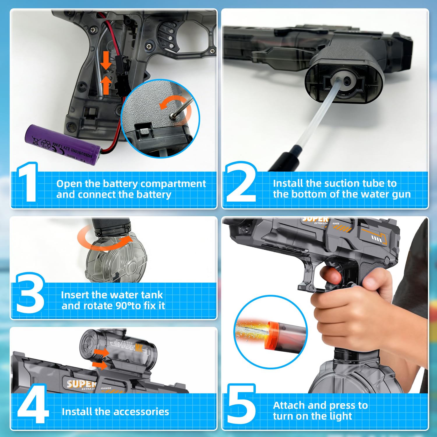 Pistolet à eau électrique pour - Water Gun Soaker avis et prix